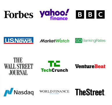 Featured on: Yahoo finance, Forbes, Tech Crunch, Venture Beat, US News, The Street. The wall street Journal and world finance.