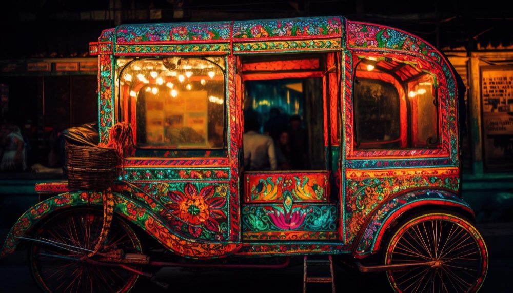 unique design of a rickshaw in Bangladesh